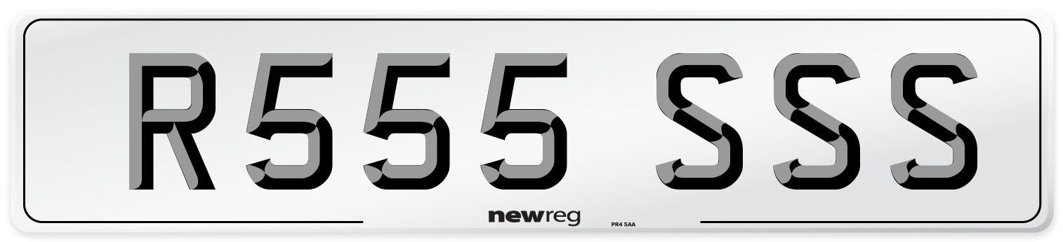 R555 SSS Number Plate from New Reg